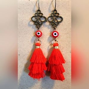Red Evil Eye Earrings